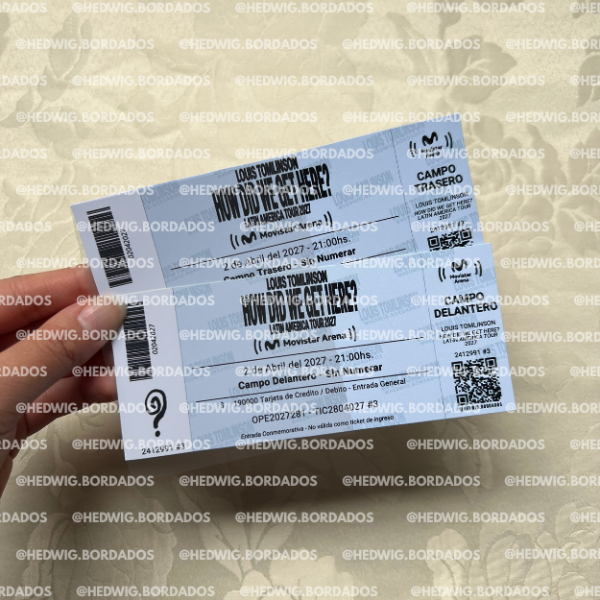 Producto - Entradas de recuerdo 14x6 SIMIL REALES - HDWGH LOUIS TOMLINSON