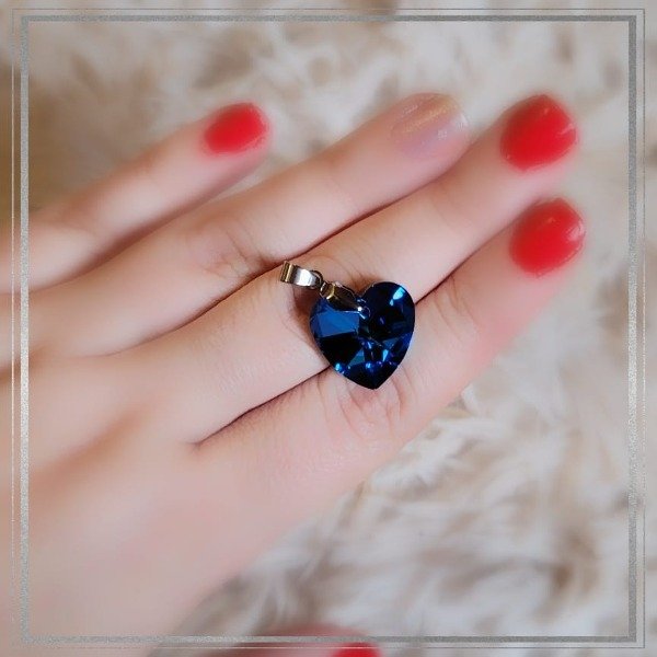 Producto - Dije corazon cristal (azul)