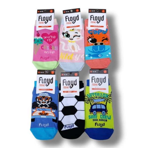 Producto - Soquetes Floyd Estampados Surtidos Niños X1 - 0