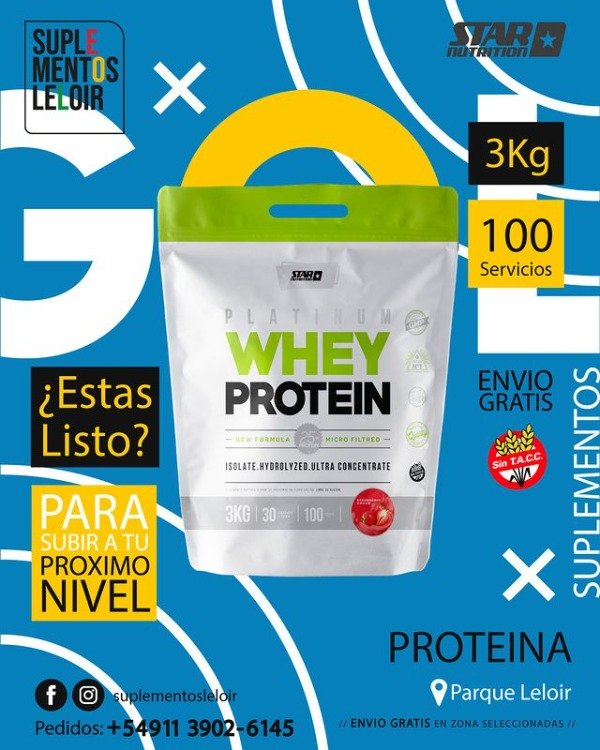 Producto - Whey Protein 3 Kg - Star Nutrition - 100 Servcios
