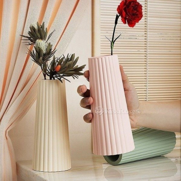 Producto - Molde florero rallado tubular alto + velon liso