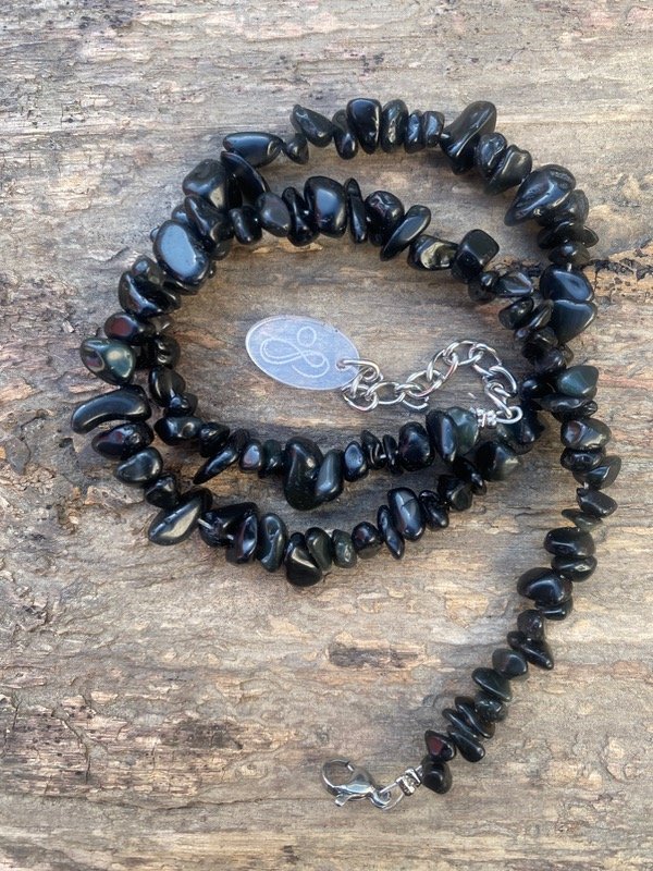 Producto - Gargantilla Amuleto Obsidiana Protección y limpieza energética.