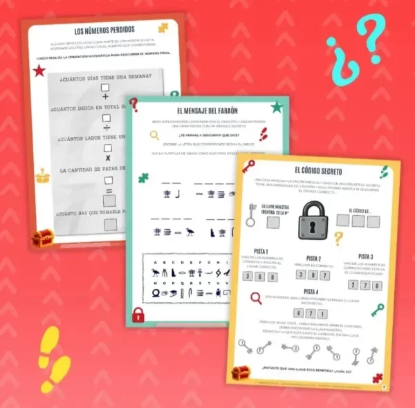 Producto - Misterios y Enigmas Junior para imprimir Kit Imprimible Acertijos De Lógica - 1