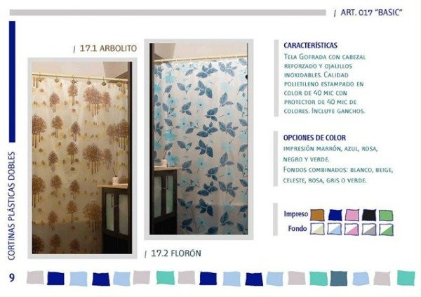 Producto - CORTINA DE BAÑO de PVC ART 17