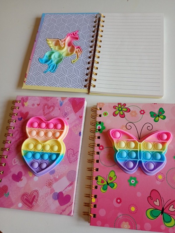 Producto - Cuaderno POP-IT. Tapa dura, espiral metálico, hojas ralladas A5. ROSA. - 1