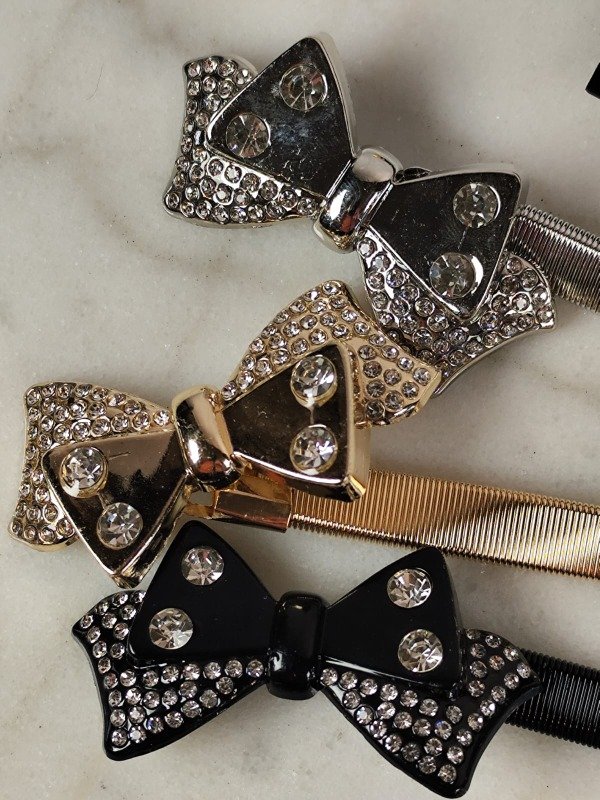 Producto - Cintos Caderines Elastizados Con Strass Hebilla Moño