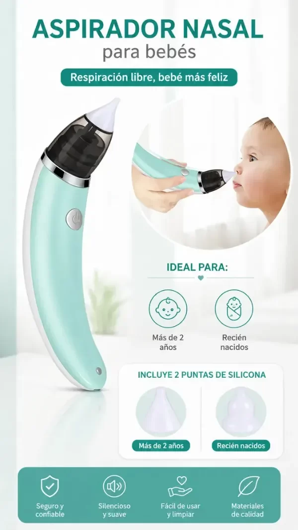 Producto - Aspirador Nasal Infantil Recargable 2 Boquillas - 1