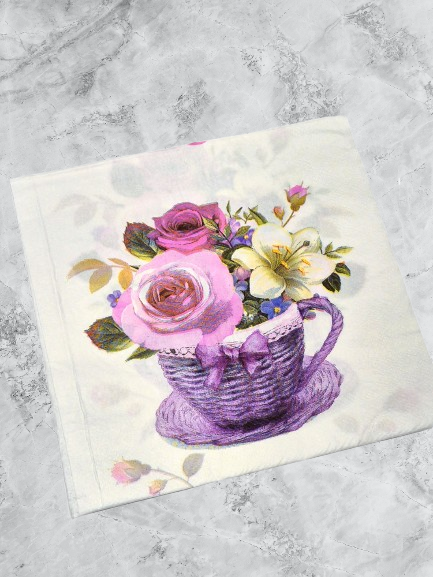 Producto - Servilletas de papel para Decoupage "Taza de flores"