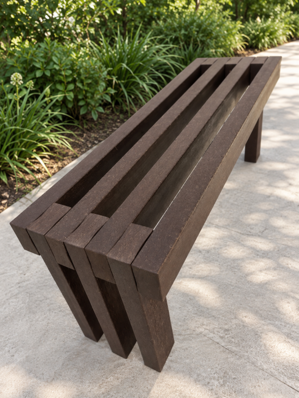 Producto - Banco Simple Para Exterior Madera Plastica - 4