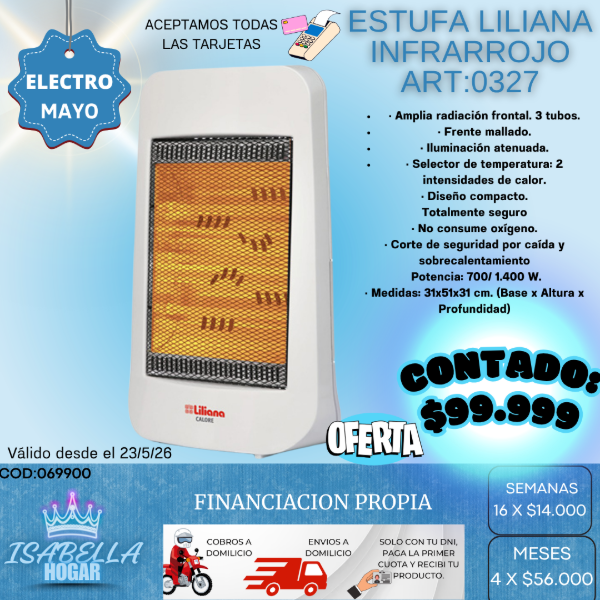 Producto - ESTUFA LILIANA INFRARROJO