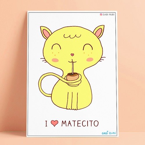 Producto - IMÁN MINI 77 - "I love matecito"" (3 cm x 5 cm)