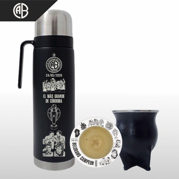 Producto - SET MATE PERSONALIZADO + TERMO MEDIA MANIJA BELGRANO CAMPEÓN V2 - 3