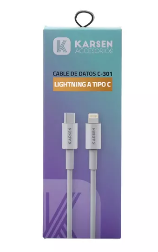 Producto - Cable de Datos IPhone a Tipo C Mod C-301 4.2A Karen