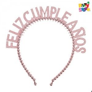 Producto - VINCHA FELIZ CUMPLEAÑOS ROSE GOLD