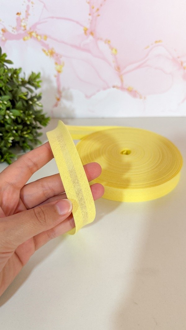 Producto - Cinta bies lisa  amarillo bebe - 3mts