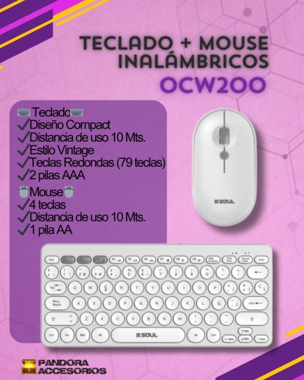 Producto - Kit Inalámbrico Teclado + Mouse OCW200