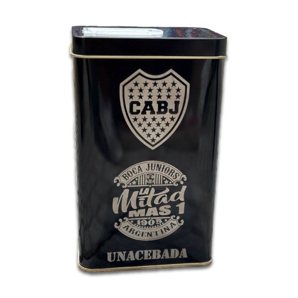 Producto - Art 1063 Lata cuadrada negra Boca Juniors