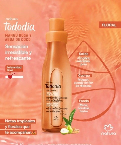Producto - Body Splash Natura Tododia Mango rosa y agua de coco 200ml - 0