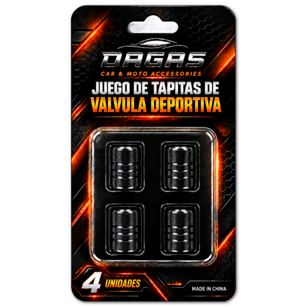 Producto - JUEGO DE TAPITAS DE VALVULA TUNNING NEGRA 4 PCS VAL014