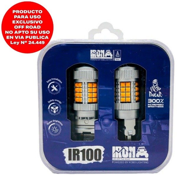 Producto - IRON LED LED3157ULTRAAMB - LAMPARAS 3157 P27/7W AMBAR SUPER CANBUS PAR -IR100-