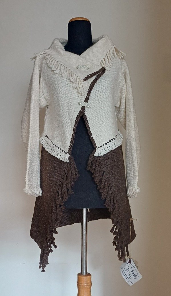 Producto - SACO LANA MARRÓN y NATURAL