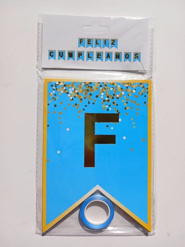 Producto - Banderín Confetti "FC" Celeste