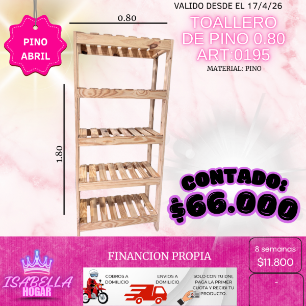 Producto - TOALLERO PINO 0.80