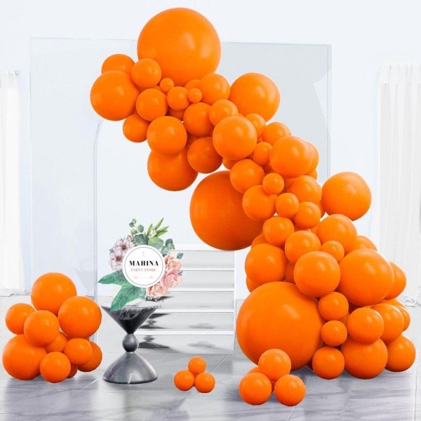 Producto - Globos de látex verde naranja standard 12" x 25