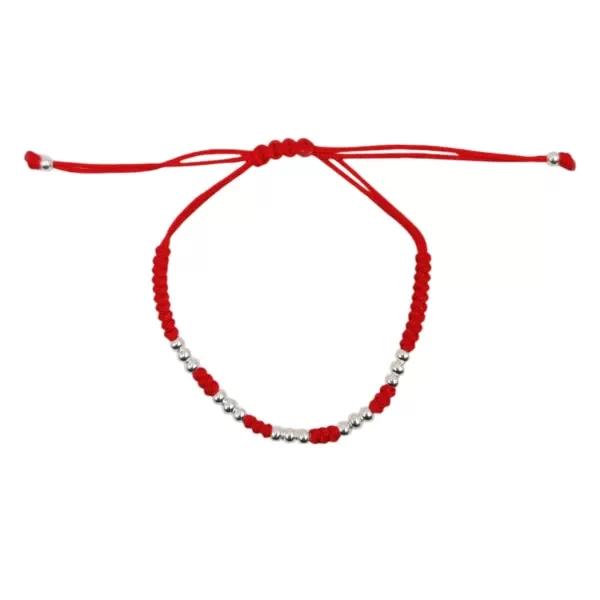 Producto - Pulsera hijo rojo con bolitas de plata