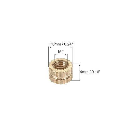 Producto - insertos Roscado de Bronce M4 de 4x6 - Pack X 20