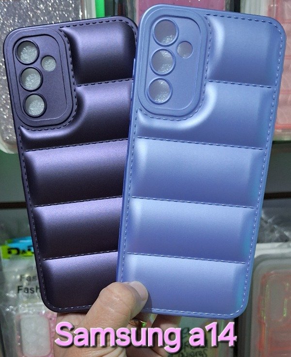 Producto - Fundas puffer metalizadas opacas. Samsung a14