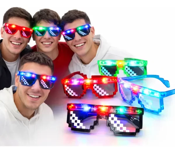 Producto - Lente Anteojos Pixel Cotillón Minecraft Led Cumpleaños
