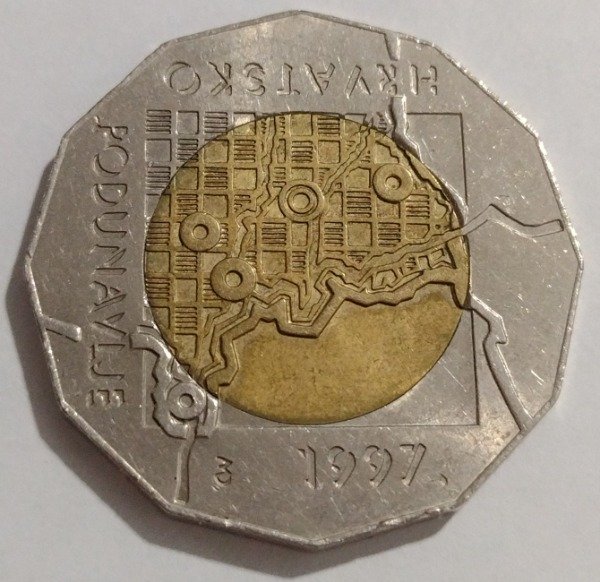 Producto - Croacia Moneda 25 Kuna 1997 Region Danubio KM #47