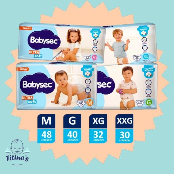 Producto - Pañales Babysec Ultra Soft x2 uni