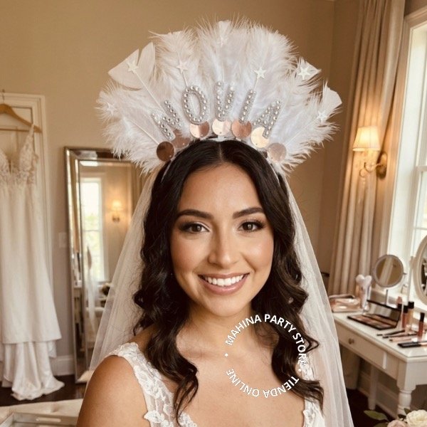 Producto - Vincha de plumas novia