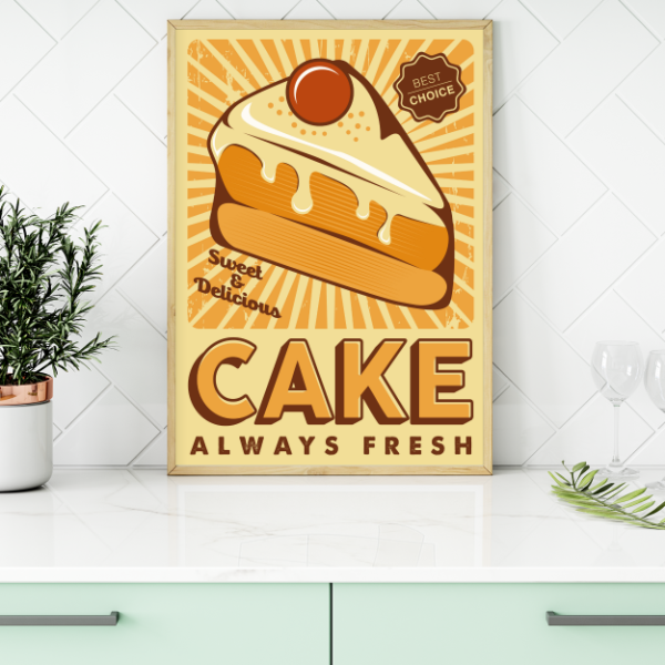 Producto - Set de 5 Imágenes Retro Bakery - Cocina o local - Imágenes imprimibles - LAM24