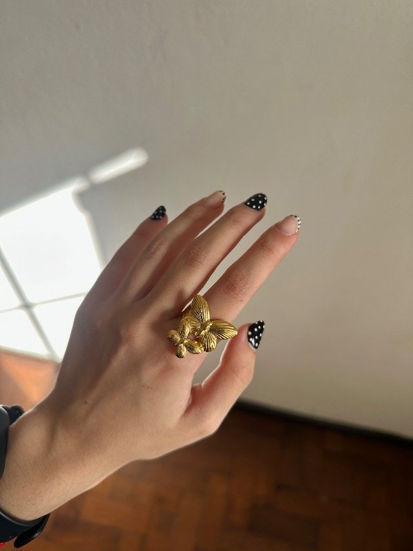 Producto - Anillo Mariposa Acero dorado
