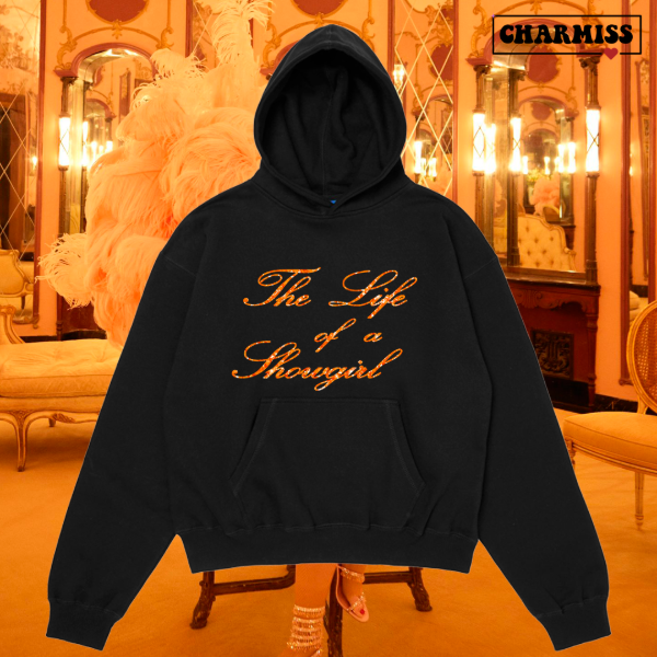 Buzo oversize the life of a showgirl dtf con brillos