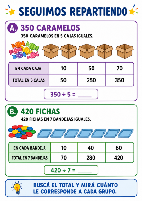 Producto - REPARTIMOS CON TABLAS: Divisiones exactas con apoyo visual - 17
