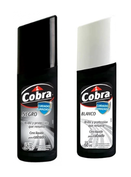 Producto - POMADA PARA CALZADO LÍQUIDA AUTOBRILLO COBRA X 60ml NEGRA/BLANCA