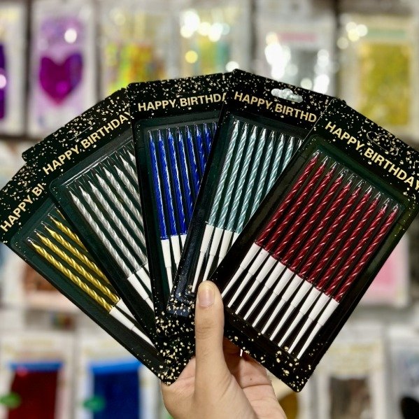 Producto - Velas metalizadas Torneadas 14cm Paq. x10