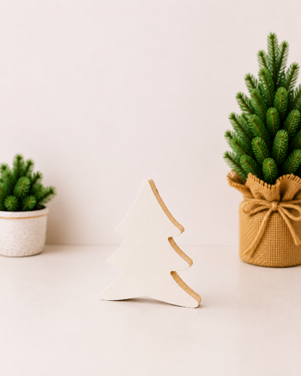 Producto - Set x3 pinos "abetos" decorativos color blanco - 1