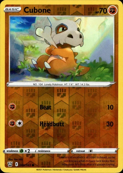 Producto - Cubone - 069/163 - Battle Styles - Reverse Holo