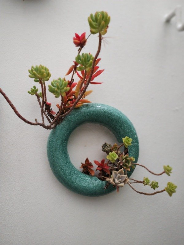 Producto - Maceta dona turquesa