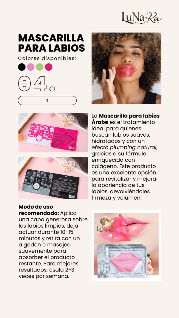 Producto - Mascarilla para Labios ARABE (ROSA) - 2