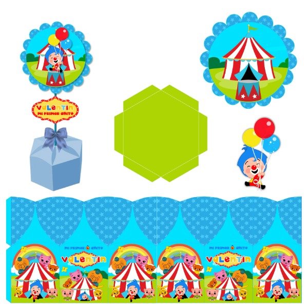 Producto - Kit Imprimible Centro Mesa Hexagonal Plim Plim (Grande) - 1