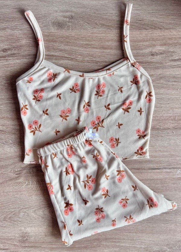 Producto - pijama morley clarito flores salmon