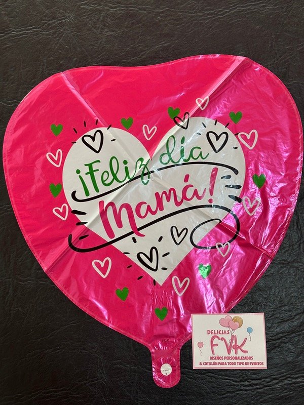 Producto - Globo día de la madre corazón modelo 5 Feliz día mamá 45 cm