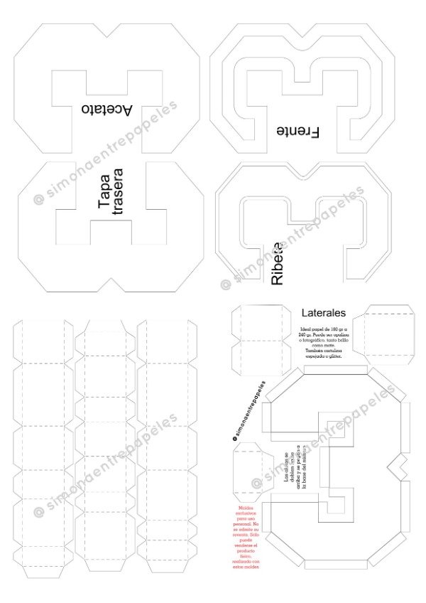 Producto - Moldes letras y números shaker 3D