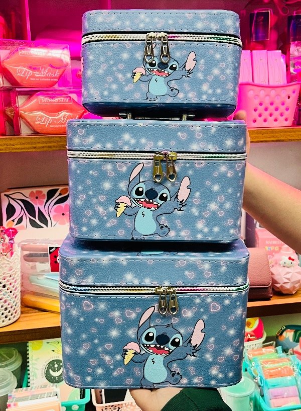 Producto - Cofrecitos portacosmeticos Stich azul con espejo